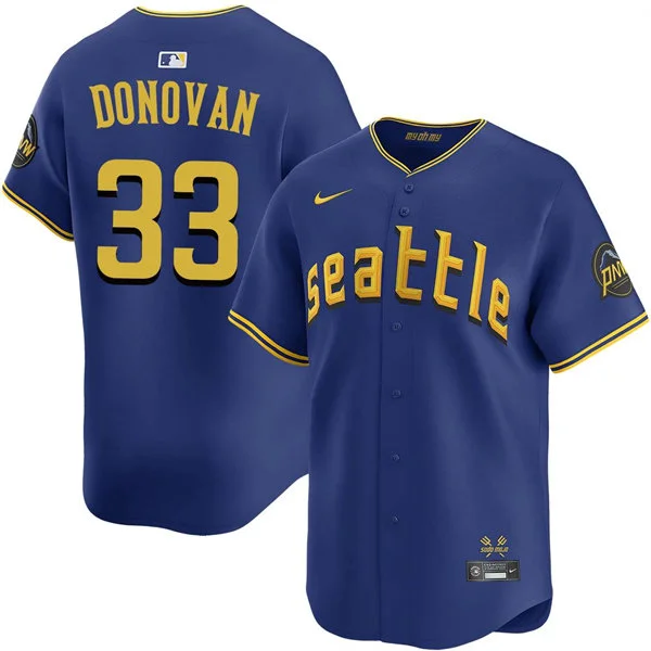 Men's Seattle Mariners #33 Brendan Donovan Nike Royal City Connect Limited Jersey