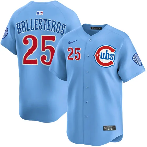 Mens Chicago Cubs #25 Moises Ballesteros Nike Blue Alternate Limited Jersey