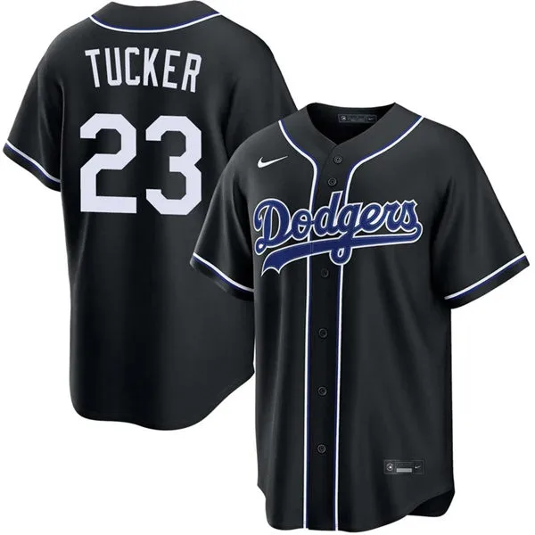 Mens Los Angeles Dodgers #23 Kyle Tucker 2026 Black Carbon Fashion Limited Jersey