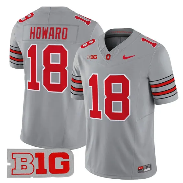 Men's Ohio State Buckeyes #18 Will Howard 2026 Gray F.U.S.E Limited Football Jersey