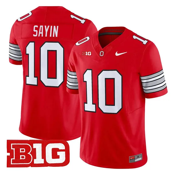 Men's Ohio State Buckeyes #10 Julian Sayin 2026 Scarlet Rush F.U.S.E Limited Football Jersey