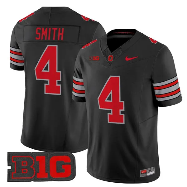 Men's Ohio State Buckeyes #4 Jeremiah Smith 2026 Black Tunnel Vision F.U.S.E Limited Football Jersey