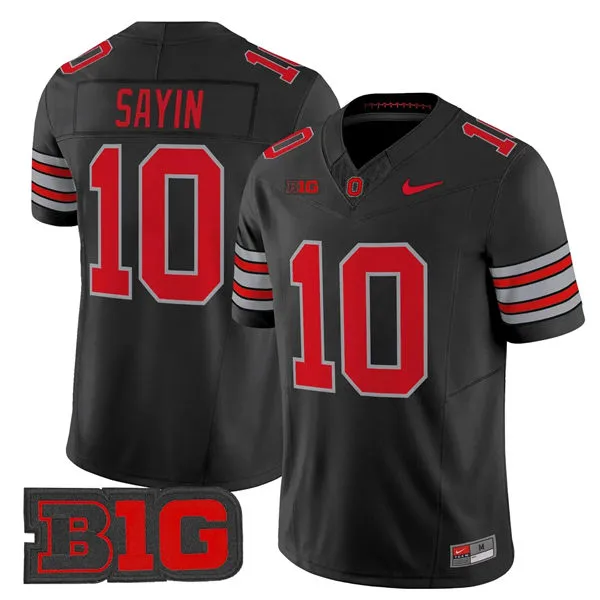 Men's Ohio State Buckeyes #10 Julian Sayin 2026 Black Tunnel Vision F.U.S.E Limited Football Jersey