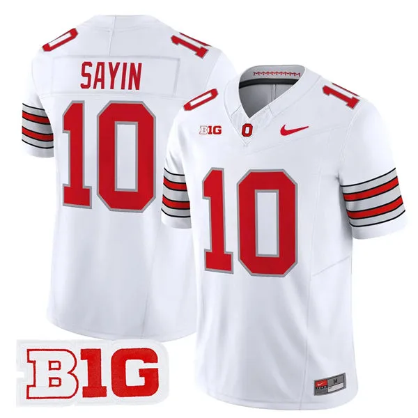 Men's Ohio State Buckeyes #10 Julian Sayin 2026 White Sub Zero F.U.S.E Limited Football Jersey
