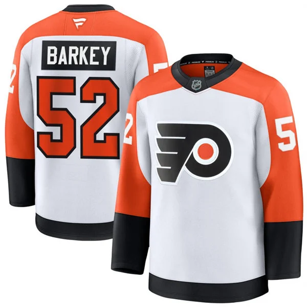 Mens Philadelphia Flyers #52 Denver Barkey Fanatics White Away Premium Jersey