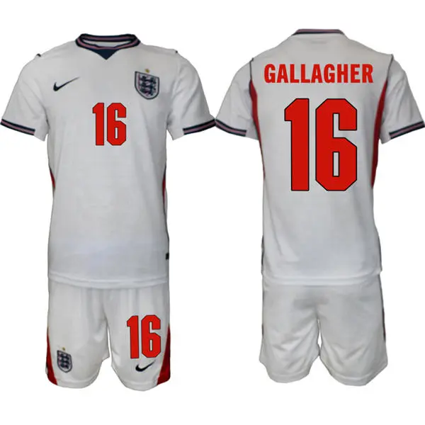 Mens England National Team #16 Conor Gallagher Home White 2026 FIFA World Cup Soccer Jersey Kit