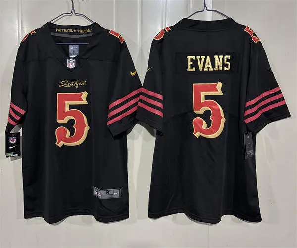 Mens San Francisco 49ers #5 Mike Evans Black Rivalry Collection F.U.S.E. Limited Jersey