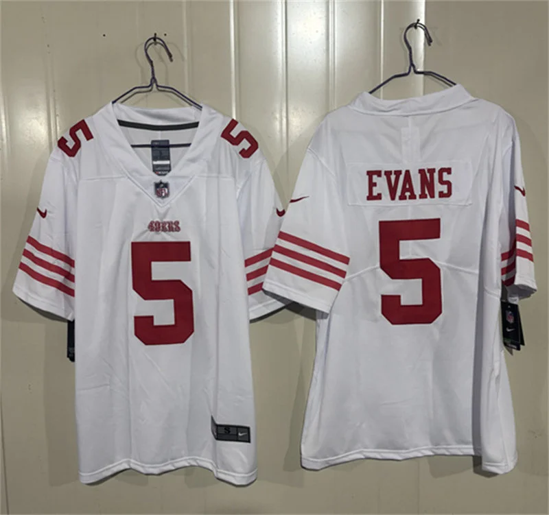 Mens San Francisco 49ers #5 Mike Evans Nike Home White F.U.S.E. Vapor Limited Jersey