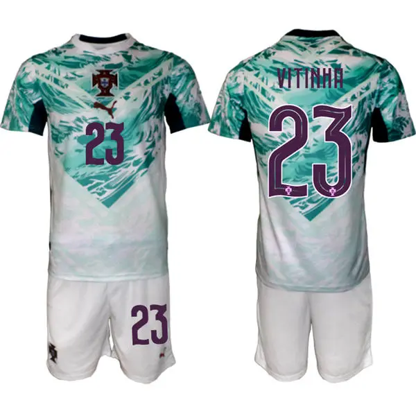 Mens Portugal National Team #23 Vitinha White Away 2026 FIFA World Cup Soccer Jersey Kit