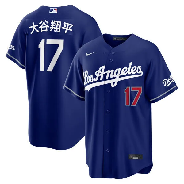Mens Los Angeles Dodgers #17 Shohei Ohtani Kanji Name Nike 2026 Royal Alternate 2nd Stadium Jersey