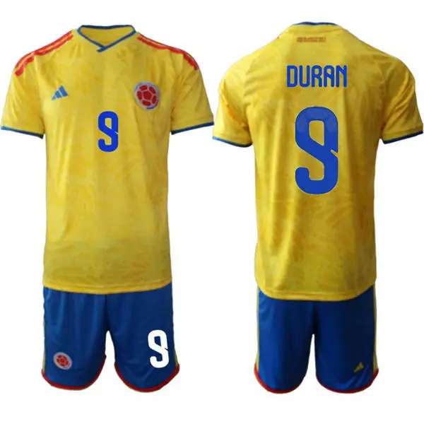 Mens Colombia Soccer #9 Jhon Duran Yellow Home 2026 FIFA World Cup Soccer Jersey Kit