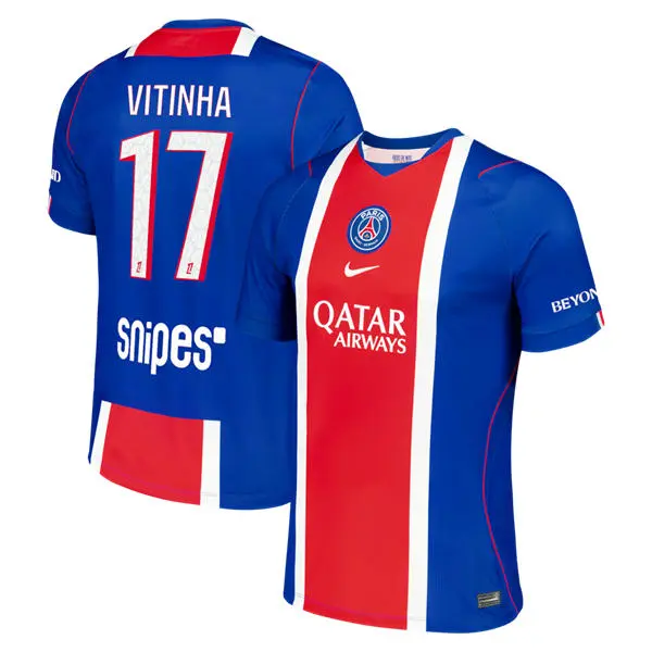 Men's Paris Saint-Germain #17 Vitinha Nike 2026-27 Home Blue Stadium Jersey