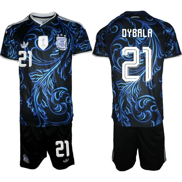 Mens Argentina National Team #21 Paulo Dybala Black Away 2026 FIFA World Cup Soccer Jersey Suit