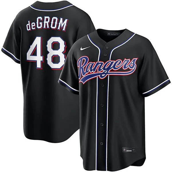 Mens Texas Rangers #48 Jacob deGrom 2026 Built For The Night Black Jersey
