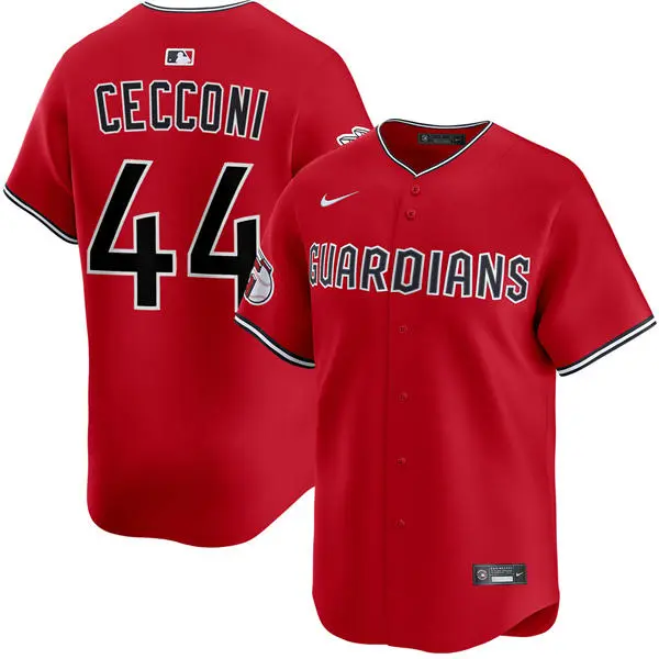 Mens Cleveland Guardians #44 Slade Cecconi Nike Red Alternate Limited Jersey