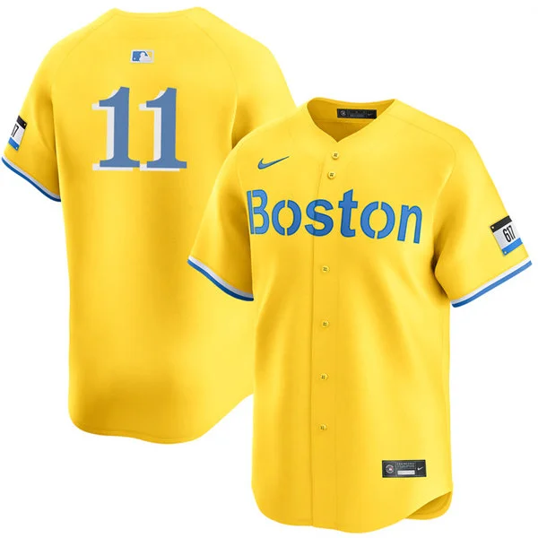 Mens Boston Red Sox #11 Marcelo Mayer Yellow City Connect Limted Jersey