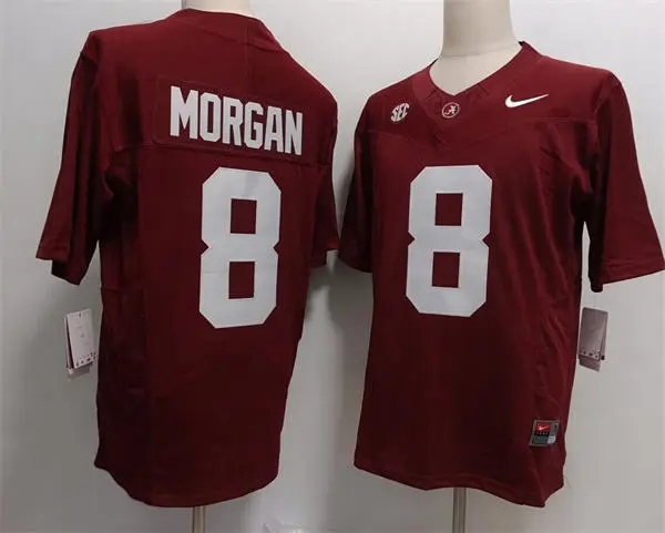 Mens Alabama Crimson Tide #8 Cederian Morgan Crimson College Football Game Jersey Mens Alabama Crimson Tide #8 Cederian Morgan Crimson College Football Game Jersey