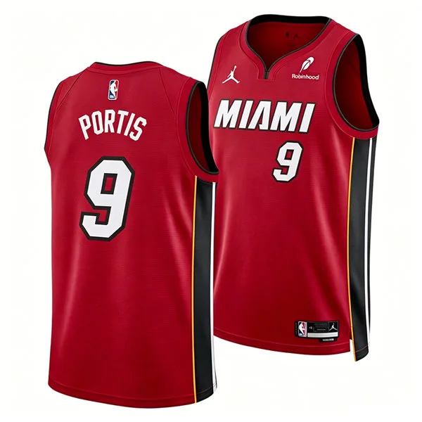 Mens Miami Heat #9 Bobby Portis Red Statement Edition Swingman Jersey