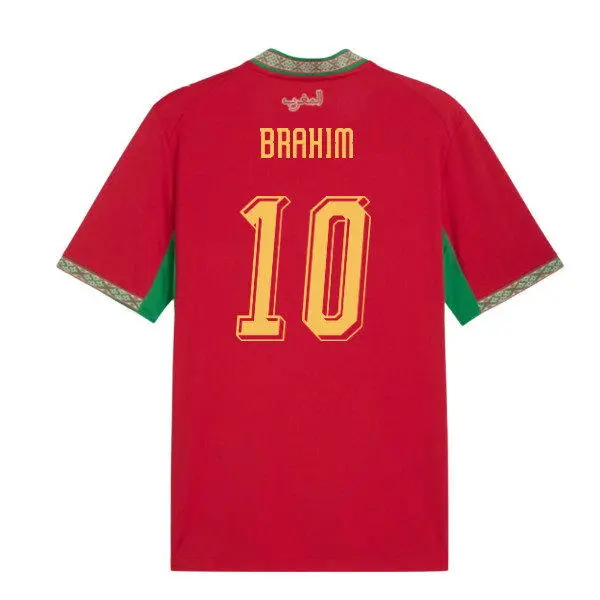 Mens Morocco National Team #10 Brahim Diaz Home Red 2026 FIFA World Cup Soccer Jersey