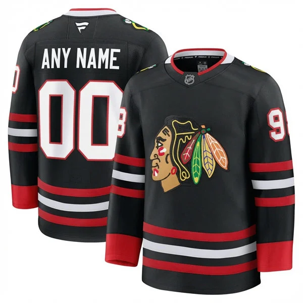 Chicago Blackhawks Custom Black Black Alternate Premium Jersey