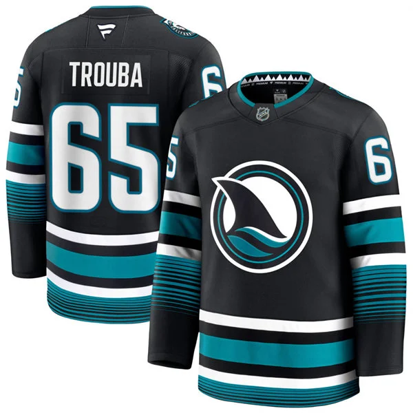 Mens San Jose Sharks #65 Jacob Trouba Fanatics Black Alternate Premium Jersey