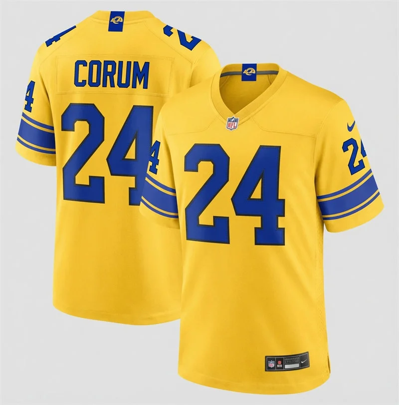 Mens Los Angeles Rams #24 Blake Corum 2026 Nike Gold Classic Sol Vapor F.U.S.E. Limited Jersey