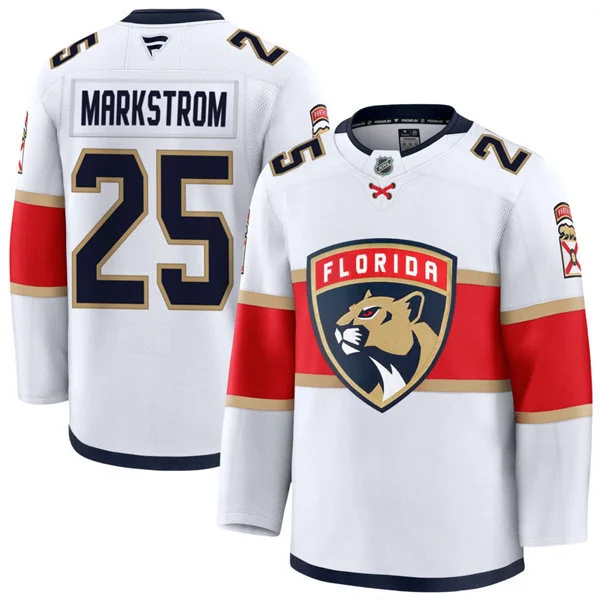 Men's Florida Panthers #25 Jacob Markstrom Fanatics White Away Premium Jersey