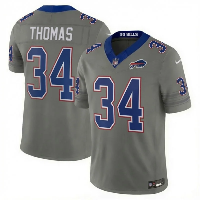 Youth Buffalo Bills Retired Player #34 Thurman Thomas Nike Gray Nickel City Limited Jersey