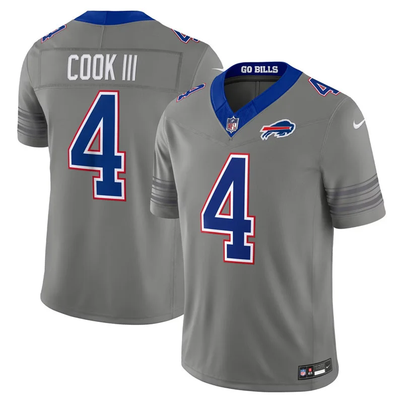 Youth Buffalo Bills #4 James Cook III Nike Gray Nickel City Limited Jersey