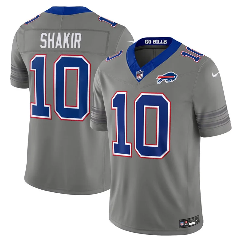 Youth Buffalo Bills #10 Khalil Shakir Nike Gray Nickel City Limited Jersey