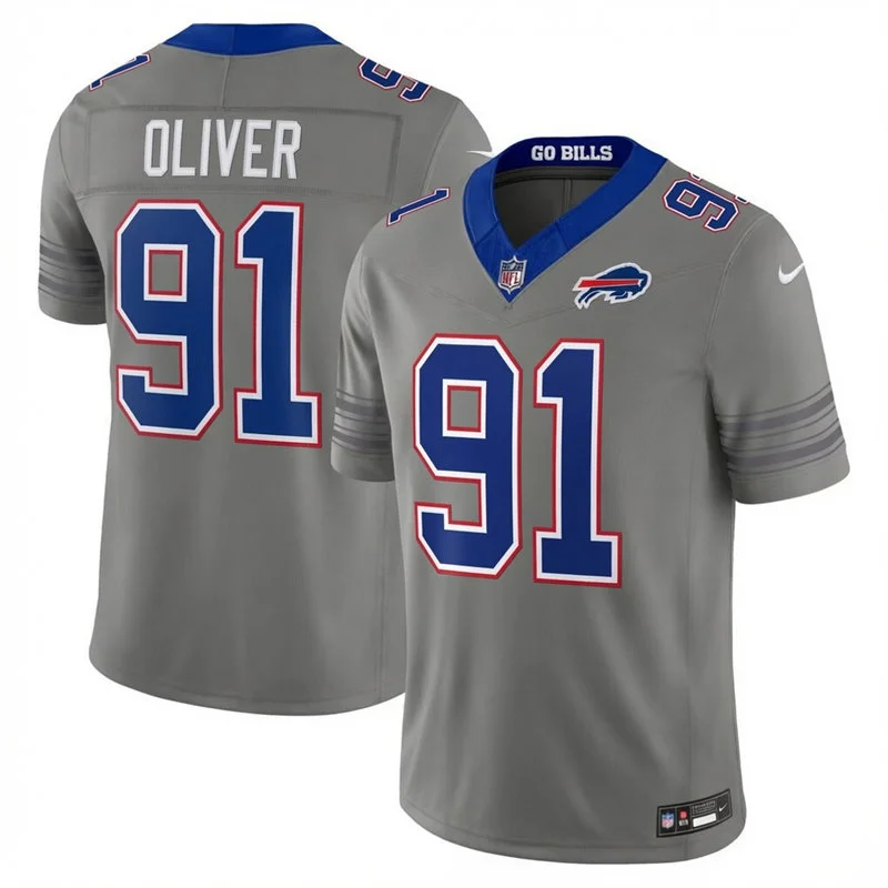 Youth Buffalo Bills #91 Ed Oliver Nike Gray Nickel City Limited Jersey