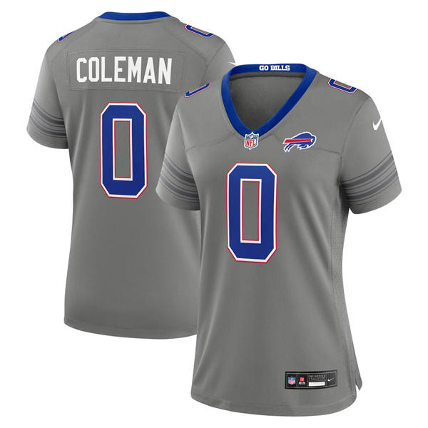 Wome's Buffalo Bills #0 Keon Coleman Nike Gray Nickel City Limited Jersey