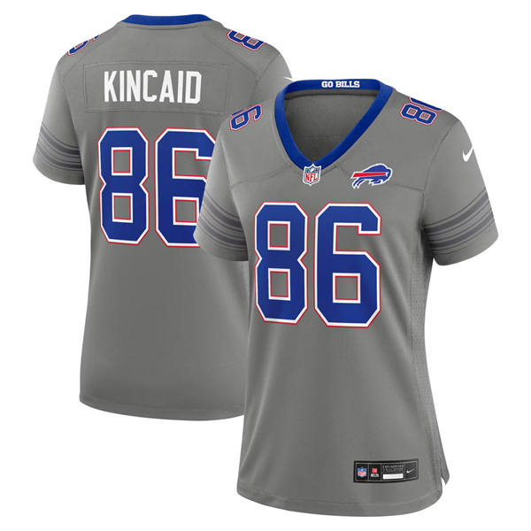 Wome's Buffalo Bills #86 Dalton Kincaid Nike Gray Nickel City Limited Jersey