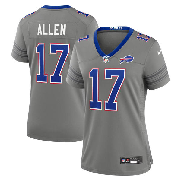 Wome's Buffalo Bills #17 Josh Allen Nike Gray Nickel City Limited Jersey