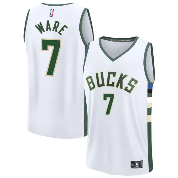 Mens Milwaukee Bucks #7 Kel'el Ware Nike White Association Edition Swingman Jersey