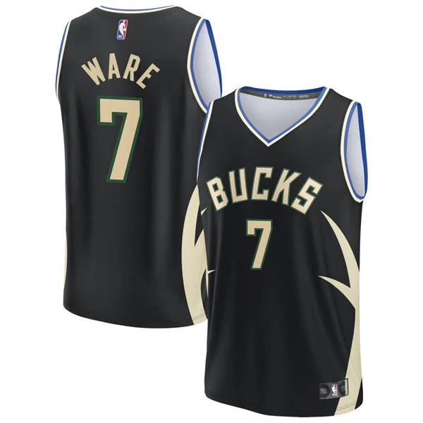 Mens Milwaukee Bucks #7 Kel'el Ware Black Statement Edition Swingman Jersey