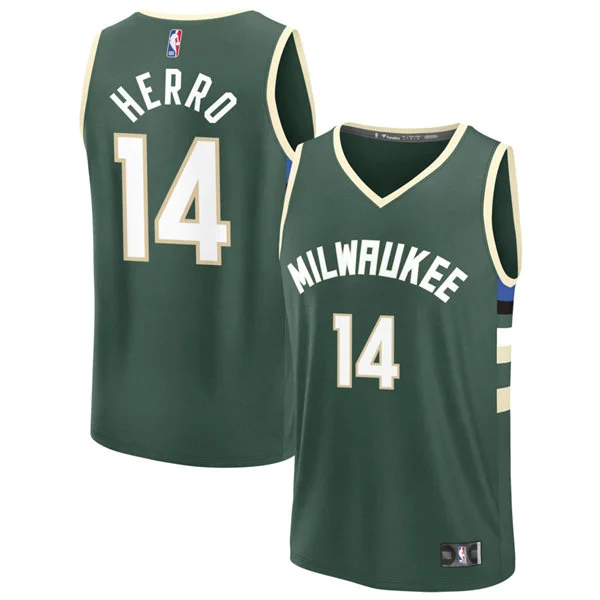 Mens Milwaukee Bucks #14 Tyler Herro Green Icon Edition Swingman Jersey