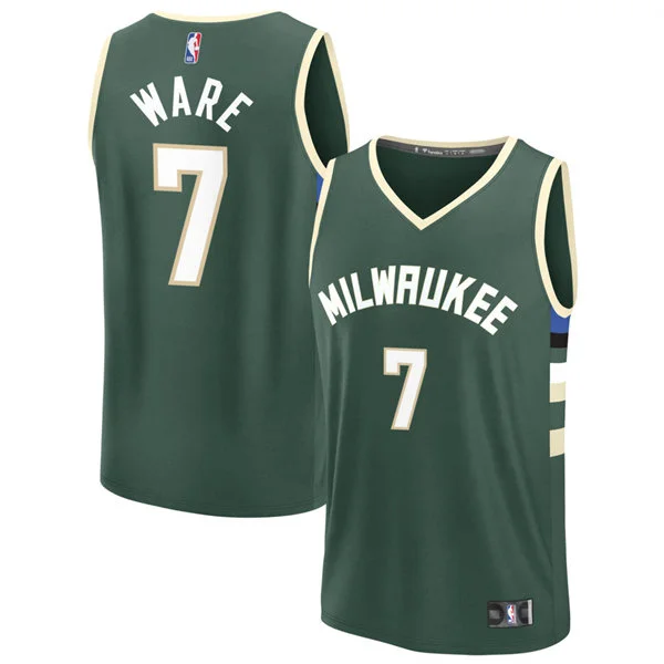 Mens Milwaukee Bucks #7 Kel'el Ware Green Icon Edition Swingman Jersey