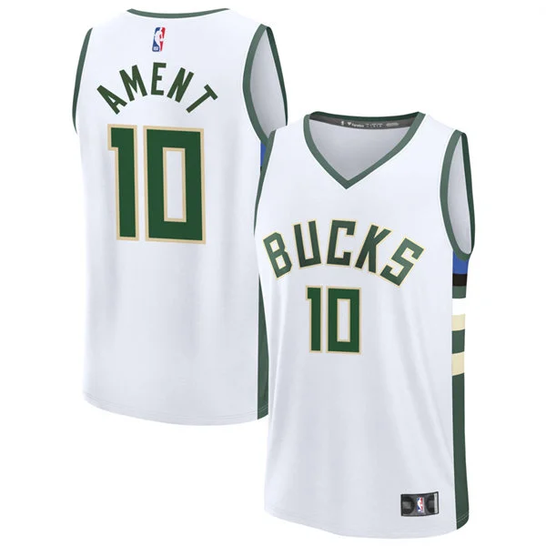 Mens Milwaukee Bucks #10 Nate Ament Nike White Association Edition Swingman Jersey