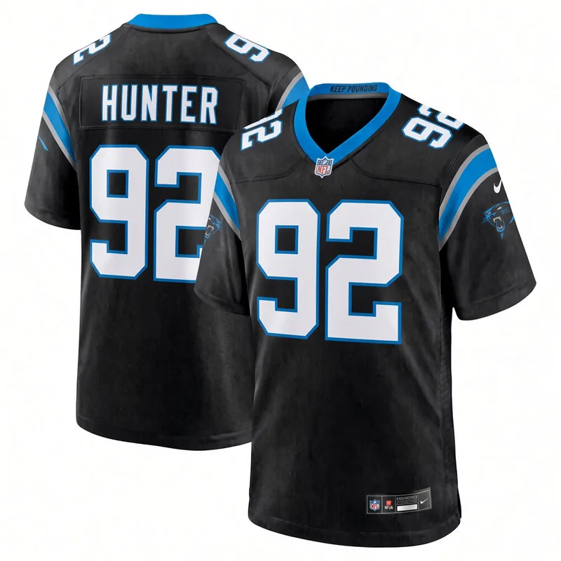 Mens Carolina Panthers #92 Lee Hunter Nike Black Vapor F.U.S.E. Limited Jersey