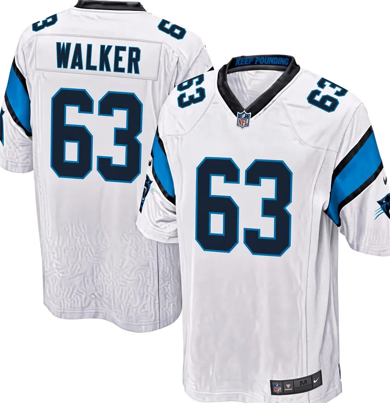 Mens Carolina Panthers #63 Rasheed Walker Nike White Vapor F.U.S.E. Limited Jersey