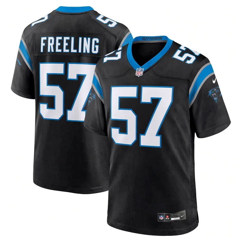 Mens Carolina Panthers #57 Monroe Freeling Nike Black Vapor F.U.S.E. Limited Jersey