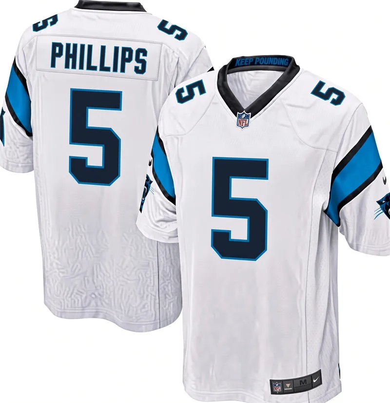Mens Carolina Panthers #5 Jaelan Phillips Nike White Vapor F.U.S.E. Limited Jersey