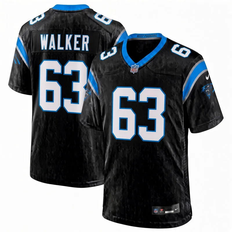 Mens Carolina Panthers #63 Rasheed Walker Nike Black Vapor F.U.S.E. Limited Jersey