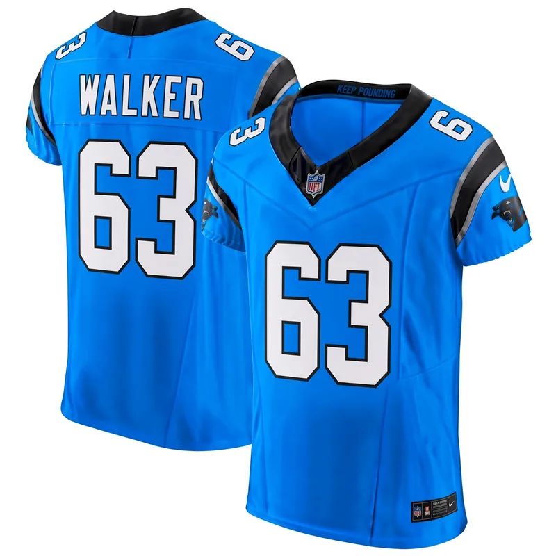 Mens Carolina Panthers #63 Rasheed Walker Nike Blue Alternate Vapor F.U.S.E. Limited Jersey