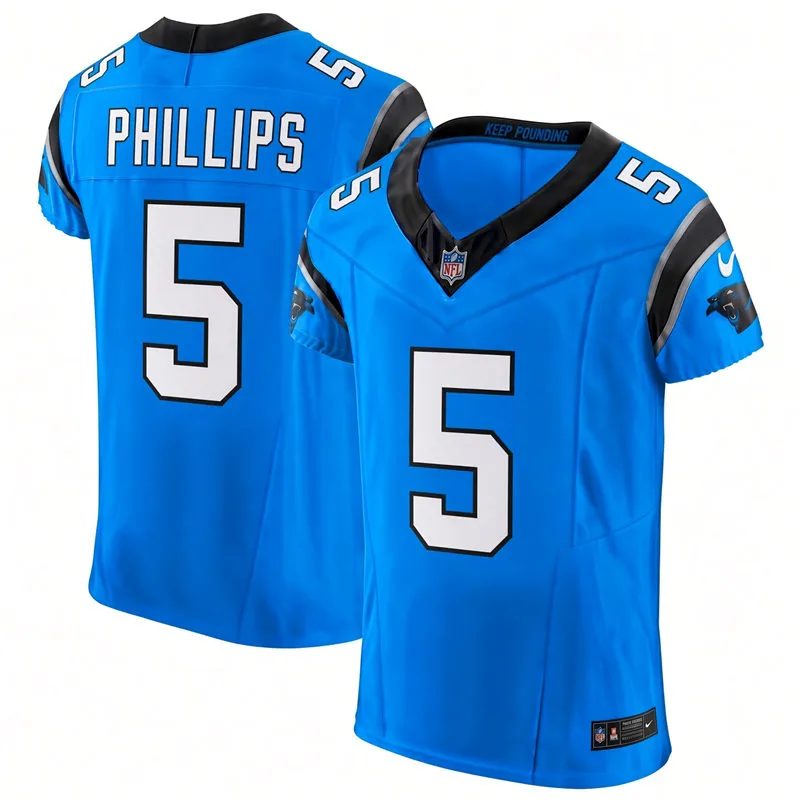 Mens Carolina Panthers #5 Jaelan Phillips Nike Blue Alternate Vapor F.U.S.E. Limited Jersey
