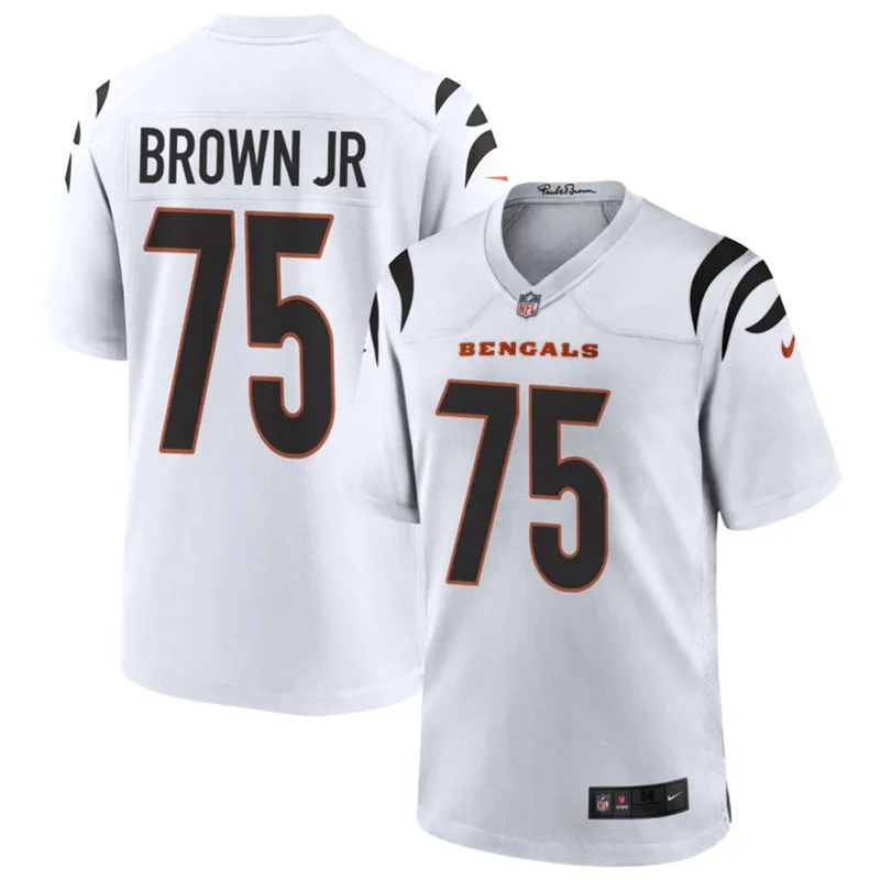 Mens Cincinnati Bengals #75 Orlando Brown Jr Nike White Vapor F.U.S.E. Limited Jersey