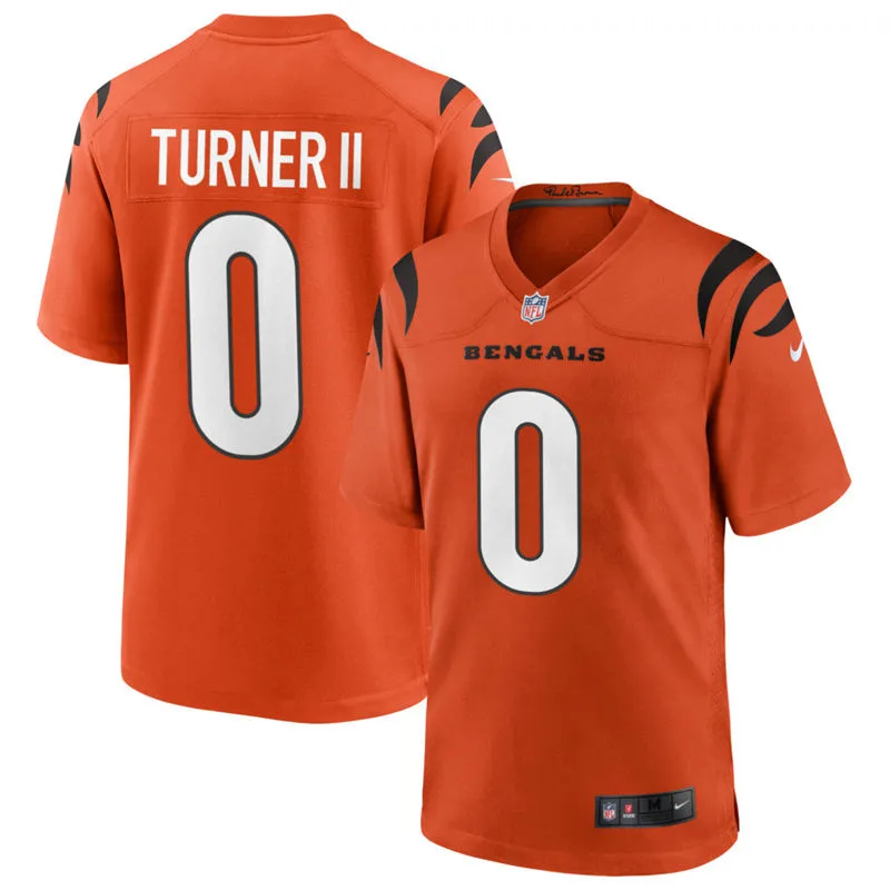 Mens Cincinnati Bengals #0 DJ Turner II Nike Orange Alternate Vapor F.U.S.E. Limited Jersey