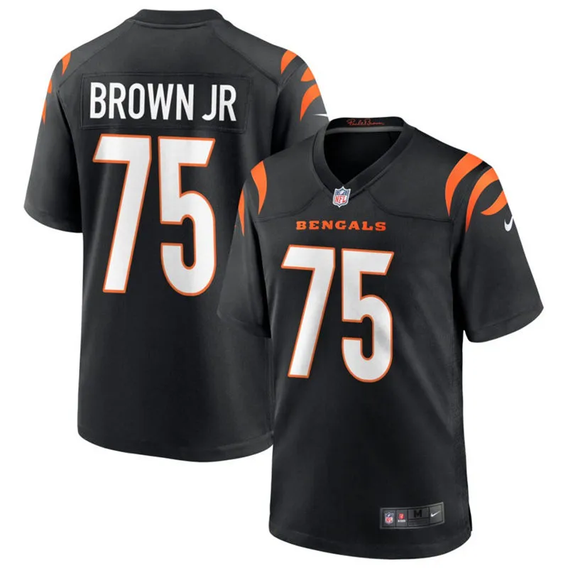 Mens Cincinnati Bengals #75 Orlando Brown Jr Nike Black Vapor F.U.S.E. Limited Jersey