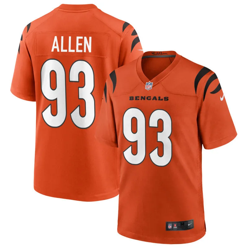 Mens Cincinnati Bengals #93 Jonathan Allen Nike Orange Alternate Vapor F.U.S.E. Limited Jersey